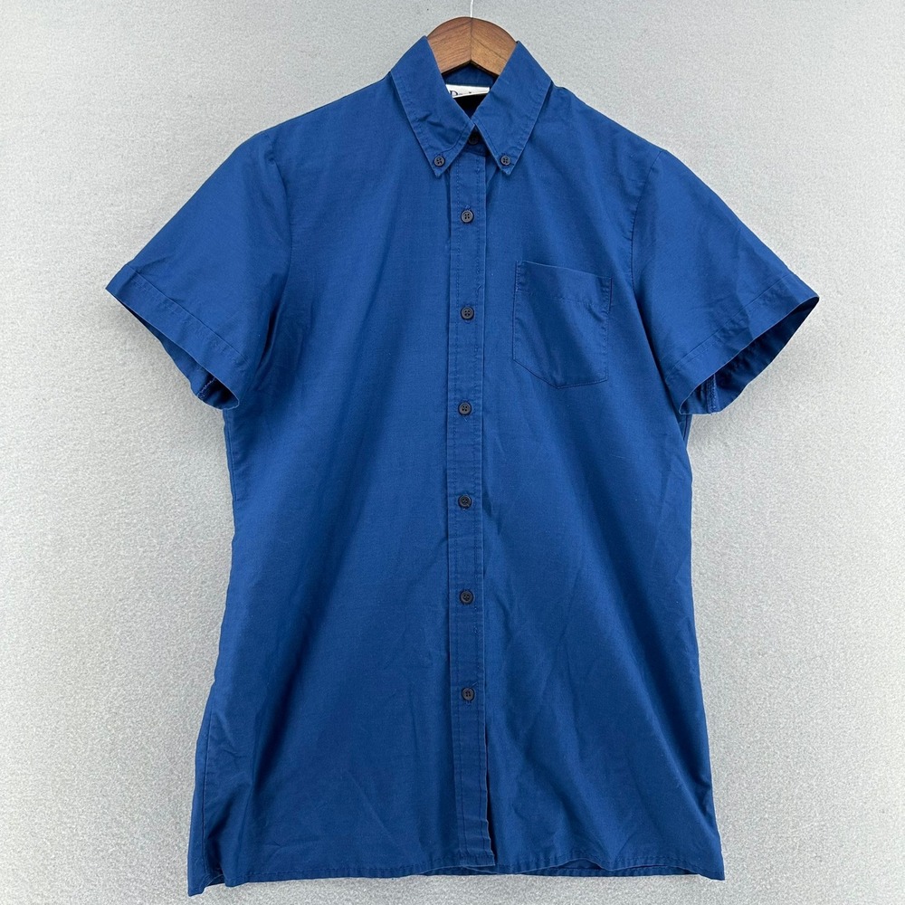 Parker Button Down Shirt Short Sleeve Button Down Uniform Shirt Made in USA SZ S
